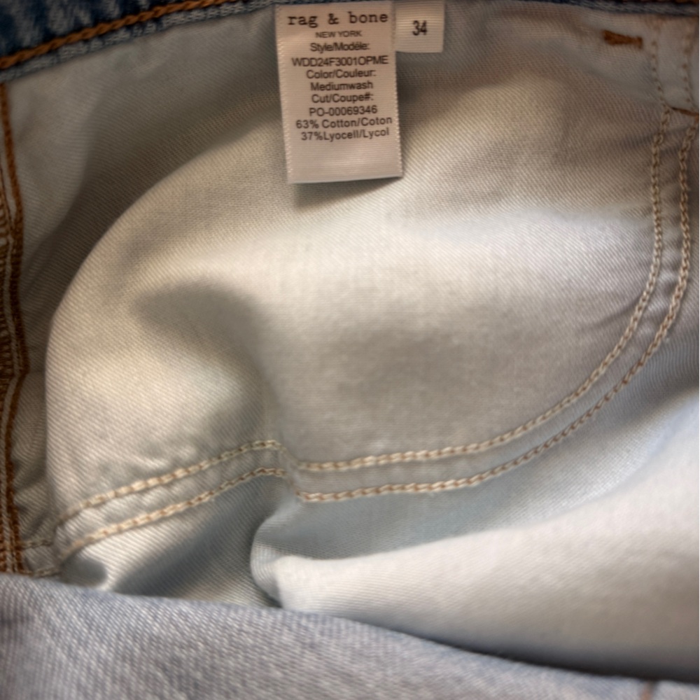 rag & bone Women’s Lori Crop Wide Leg Jeans Mediumwash Size 34 - Picture 8 of 10